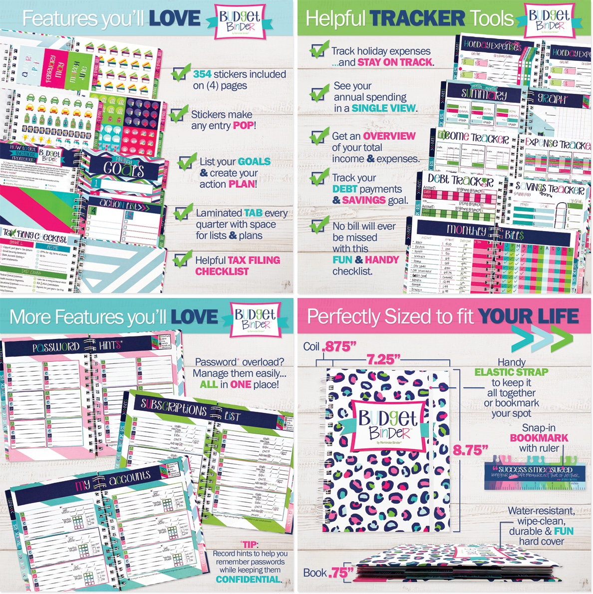 Budget Binder™ 2-Pack – Money Organizer, Expense Tracker & Bill Planner for Couples | 12-Month Undated Finance Journal with Stickers