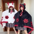 thumbnail image 5 of Anime Wearable Blanket Hoodie for Adults Cute Halloween Devil Bat Hooded Blanket Oversized Soft Sherpa Hoodie Women Throw Cloak Wrap with Demon Wings for Women Men Child Student, Free Size,C, 5 of 8