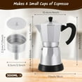 thumbnail image 2 of Electric Moka Pot Coffee Maker 6 Cup 300ml Portable Aluminum Espresso  with Detachable Base for Home Travel, 2 of 6