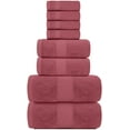 thumbnail image 3 of White Classic Luxury Burgundy Bath Towel Set - Hotel Soft Cotton 2/Bath 2/Hand 4/Wash - 8 Piece, 3 of 10