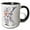Black/White, variant on 3drose, Pretty Orange, Pink and Gray Floral Monogram Initial K, 11oz Two-tone Green Mug