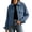 Blue, variant on Womens Cropped Corduroy Shackets Collared Button Down Jackets Long Sleeve Outwear with Pockets for Work Hiking