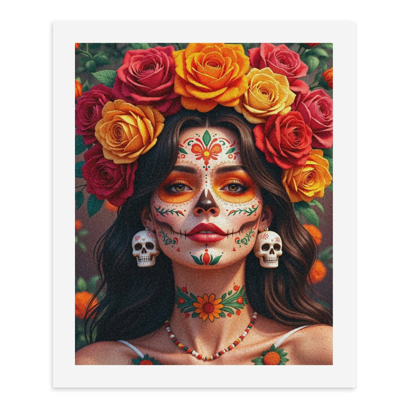 Paint By Numbers Kit for Adults Beginner - DIY Festive Face Art Floral Crown Canvas Painting Kits for Adults, Frameless Paint By Number for Adults for Home Wall Decor 16x20 Inch