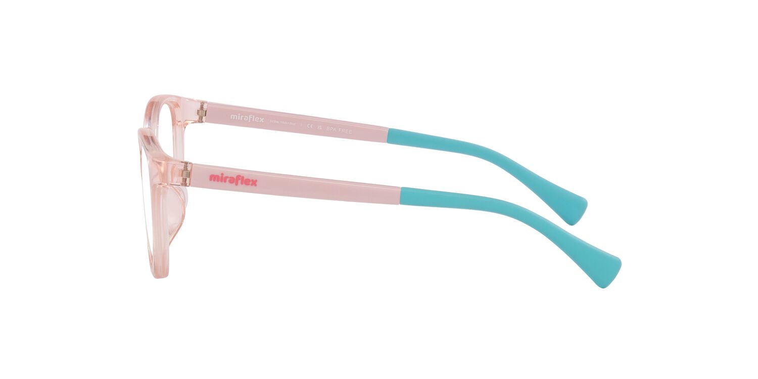 Miraflex Youth Size 48 0MF4034 Lifestyle Eyeglasses with Case, Translucent Coral