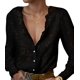 thumbnail image 1 of Blusa LUXVEER con encaje para mujer, manga larga, abullonada, negra, XXL, 1 of 8