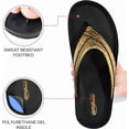 thumbnail image 2 of AEROTHOTIC Comfortable Arch Support Flat Sandals for Women Comfy Toe Post with Cute Soft Padded Straps Casual Fashion Vacation Essentials Dressy Shower Sandals (Sela Brown, Size 6), 2 of 5