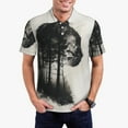 thumbnail image 5 of Yiaed Double Exposure Cat ForestPrint Men's Short Sleeve Polo Shirt,Golf Polo for Men Three-Button Golf Shirt Athletic Casual Collared T-Shirt- XX-Large, 5 of 7