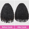 thumbnail image 6 of Half Wig Human Hair Glueless Wigs Upgrade 3 IN 1 Half Wig With Drawstring Seamless Clip Ins Flip Over Burmese Curly Human Hair No Glue No Lace For Women 200% Density ( Color, 30inch), 6 of 6