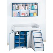 Jonti-Craft Diaper Changer W/ Stairs-Color:Teal,Orientation:Right