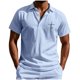 thumbnail image 2 of Blusa y camisa de manga corta con cuello vuelto para hombre, color liso, moda de verano, estampado informal, manga corta, botones, cuello vuelto, bolsillo, camisa de poliéster para hombre, 2 of 8