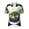 thumbnail image 2 of Daiia Watercolor Turtle3 Pattern Men’s Polo Shirts,Solid Deck Shirt,Classic Fit, Breathable Cotton Polo for Casual and Sport Wear-Medium, 2 of 7