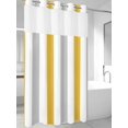 thumbnail image 4 of Orange Grey Striped No Hook Shower Curtain Waterproof, Bathroom Curtains with Snap in Liners and See Through Top Window, Geometric Vertical Stripes White Hotel Style Bathtub Curtains Shower 36"Wx72"L, 4 of 8