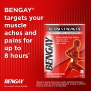 Ultra Strength Bengay Pain Relief Patches, Large, 3.9 x 7.9 in, 4 Count