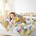 thumbnail image 4 of Feelyou Cute White Bunnies Full Size Comforter Sets for Teen, Kawaii Easter Egg Bedding Comforter Set, Happy Spring Festival Reversible Bedding Sets, Lightweight Room Decor, 3-Piece, 4 of 8