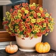 thumbnail image 5 of Scidweet 12 Bundles Fake Fall Flowers, Autumn Artificial Faux Flowers Outdoors Fall Decorations for Home Garden, Yellow Orange, 5 of 13
