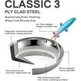 thumbnail image 4 of 3-Ply Stainless Steel Fry Pan With Lid 10 Inch, Induction Compatible, Oven Broiler Safe 600F, Fast Even Heat, 4 of 8