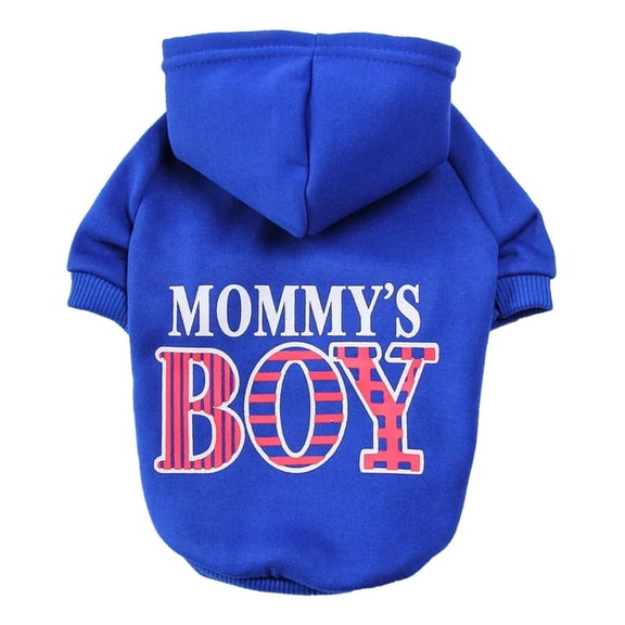 Small Dog Hoodie Cute Boy Dog Clothes, Denbek Mommy's Boy Printed Pet Hoodie for Puppies, Dog Coat, Clothes, Pet Sweatshirt for Small, Medium, and Large Dogs, and Cats