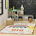 thumbnail image 3 of Eric Carle "The Very Hungry Caterpillar" Elementary Dream Big Little One Kids Machine Washable Area Rug, White/Grey, 6'6"x9'5", 3 of 10