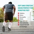thumbnail image 7 of 3 Pairs Cotton Diabetic Socks for Men and Women, UNEEI Extra Wide Calf Socks for Swollen Feet, Comfortable & Non-Binding Fit Crew Socks, Size 13-15, 7 of 7