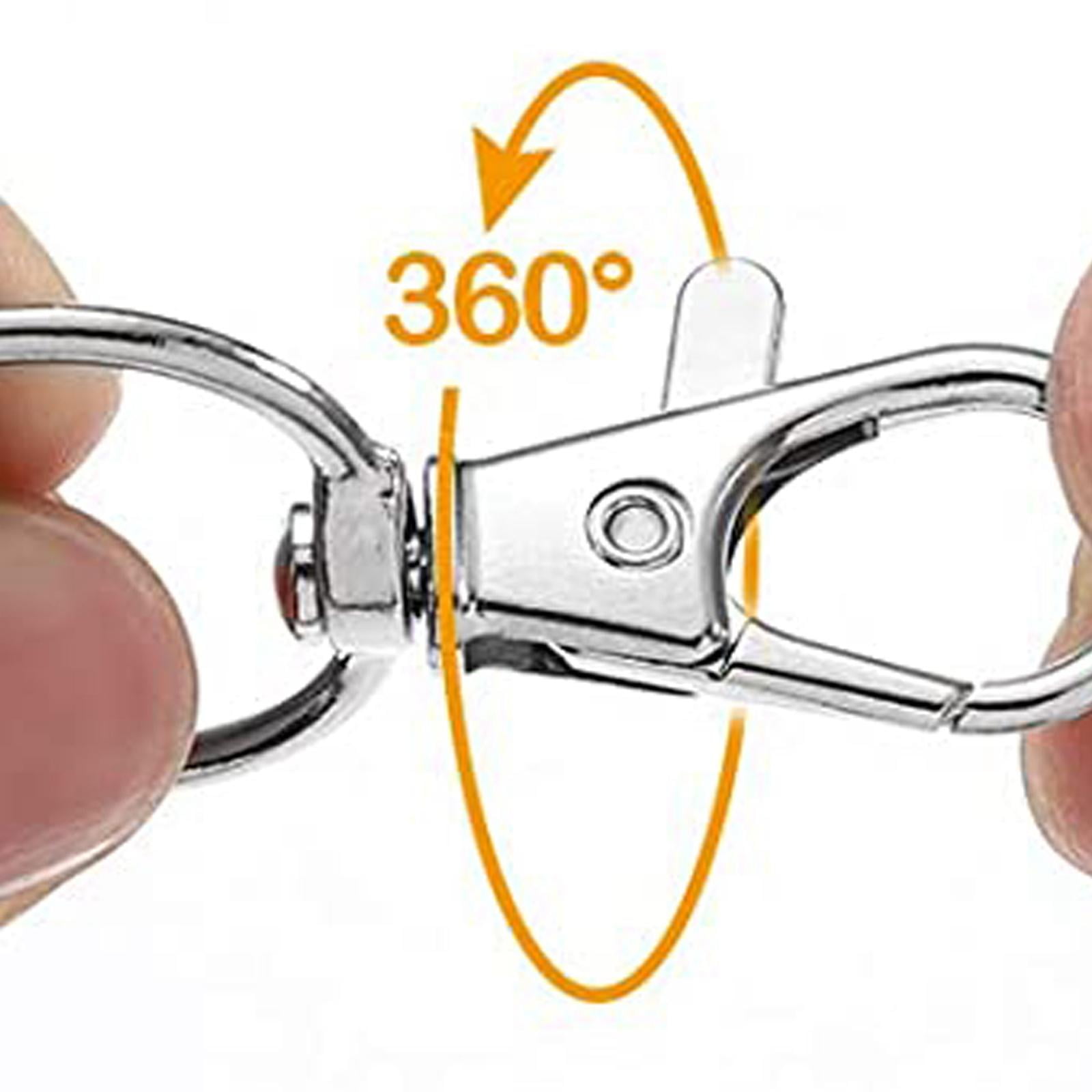 HILABEE 70 Pieces Swivel Clasps Lanyard Snap Hooks Keychain Clip Hook Lobster Clasp Hook Clasp with D Rings for Keychain Purse Hardware Sewing Craft