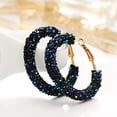 thumbnail image 4 of Ayyufe Women Rhinestone Inlaid Geometric Big Round Drop Hoop Earrings, 4 of 7