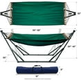 thumbnail image 2 of Tranquillo Hamac Universel avec Supports en Acier Enduit Électrostatique, Support de Hamac Réglable et Pliable avec Filet en Polyester à 2 Couches et Sac de Transport pour 2 Personnes. Toile - Vert Émeraude, 2 of 5