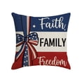 thumbnail image 2 of 4th of July Pillow Covers American Flags Star Striped Print Patriotic Couch Pillowcase 18 x 18 Inch(1pc), 2 of 7