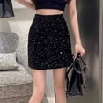 thumbnail image 6 of AUNVITO Women's Sequin Bodycon Mini Skirt High Waist Slim Fit Party Nightclub Celebration Outfit, 6 of 9