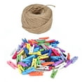 thumbnail image 4 of Picture Clip, Wood Clip Lightweight Colorful Durable Reusable Birch With Hemp Rope For Home Decoration, 4 of 8
