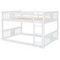 thumbnail image 4 of Full Over Full Bunk Bed, White, Solid Pine Wood Frame, w/ Ladder, 79.5"x56.3", Space-Saving Bedroom Furniture, Durable & Safe Design, 4 of 13