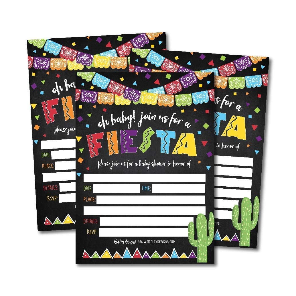 25 Fiesta Baby Shower Invitations
