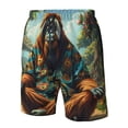 thumbnail image 4 of Balery Forest Meditating Gorilla Traje de Baño Estilo Hawaiano para Hombre, Shorts de Secado Rápido con Bolsillos-Small, 4 of 6