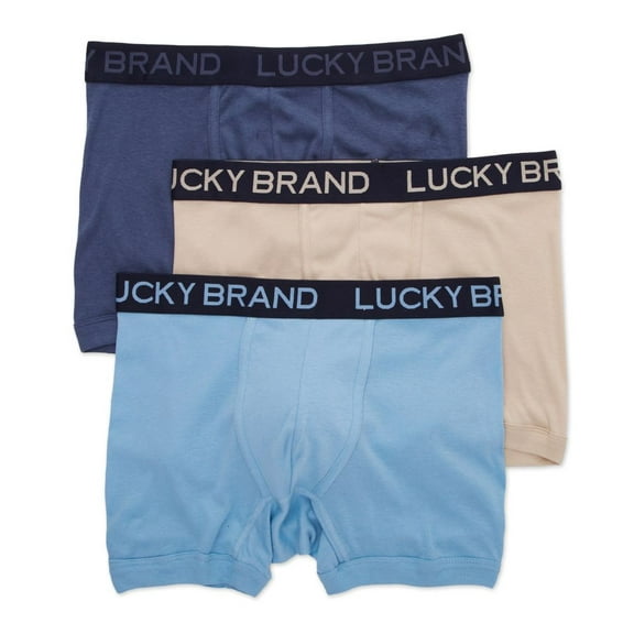 Men's Lucky 241PB32 Cotton Viscose Blend Boxer Briefs - 3 Pack (Peyote/Indigo/Blue L)