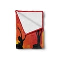 thumbnail image 2 of Ballet Soft Flannel Fleece Blanket, Ballerinas Dancing with Stars in Front of Urban Buildings City Scenery, Cozy Plush for Indoor and Outdoor Use, 50" x 60", Orange Vermilion Black, by Ambesonne, 2 of 6