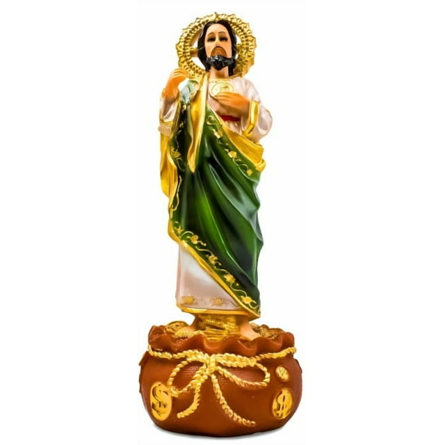 San Judas Tadeo Sobre Saco De Oro Figura De Fe Y Abundanci