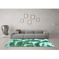 thumbnail image 3 of Ahgly Company Machine Washable Indoor Square Abstract Turquoise Blue Modern Area Rugs, 8' Square, 3 of 4