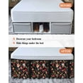 thumbnail image 7 of Watercolor Flowers Wrap Around Bed Skirts for King Bed 16" Drop, Bed Skirt with Adjustable Elastic Belt Dust Ruffle Bed Valance for Bedroom Hotel Luxury Farmhouse Floral Vintage Black Bed Frame Cover, 7 of 7