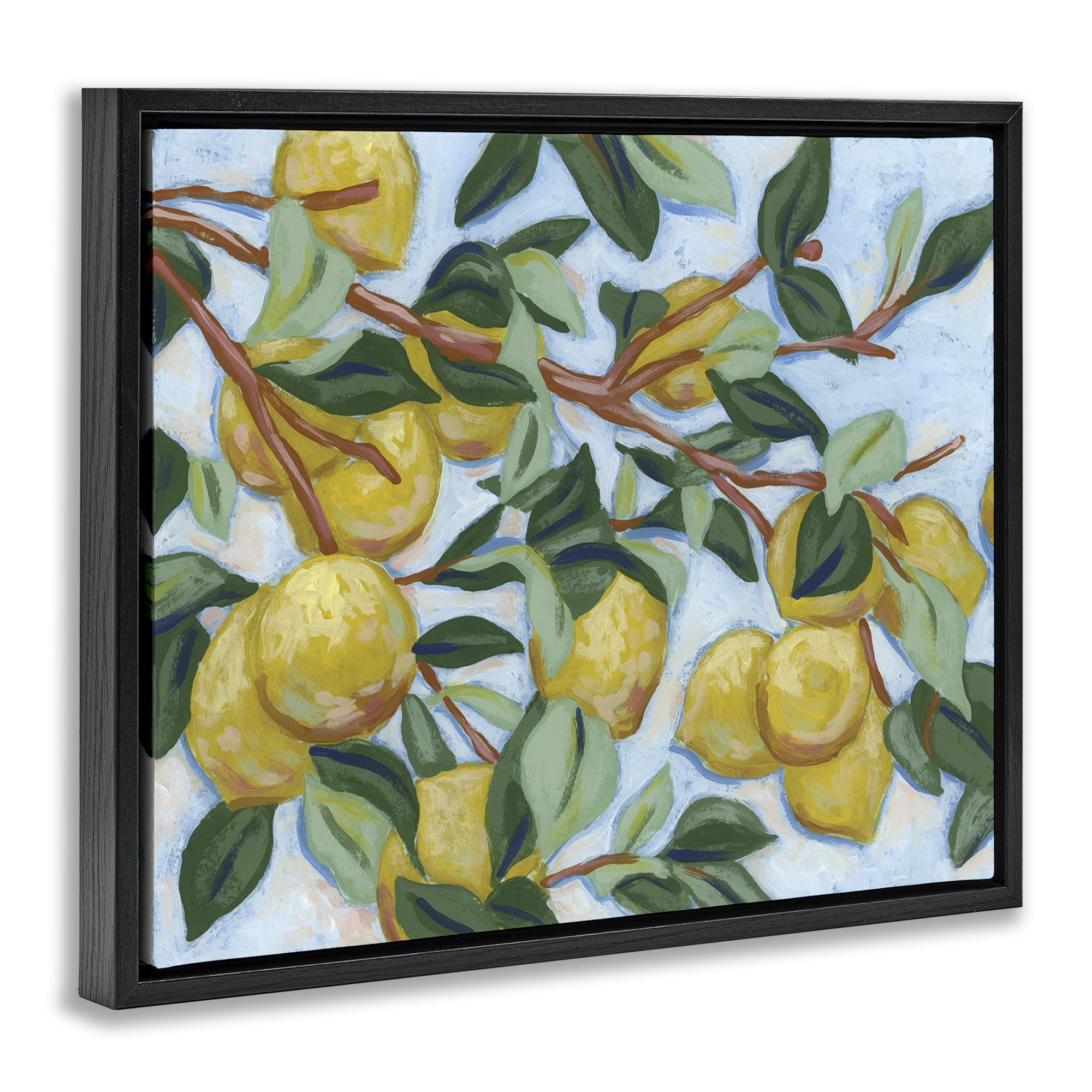 Stupell Industries Sunshine Citrus Tree Black Framed Floater Canvas Wall Art, design by June Erica Vess