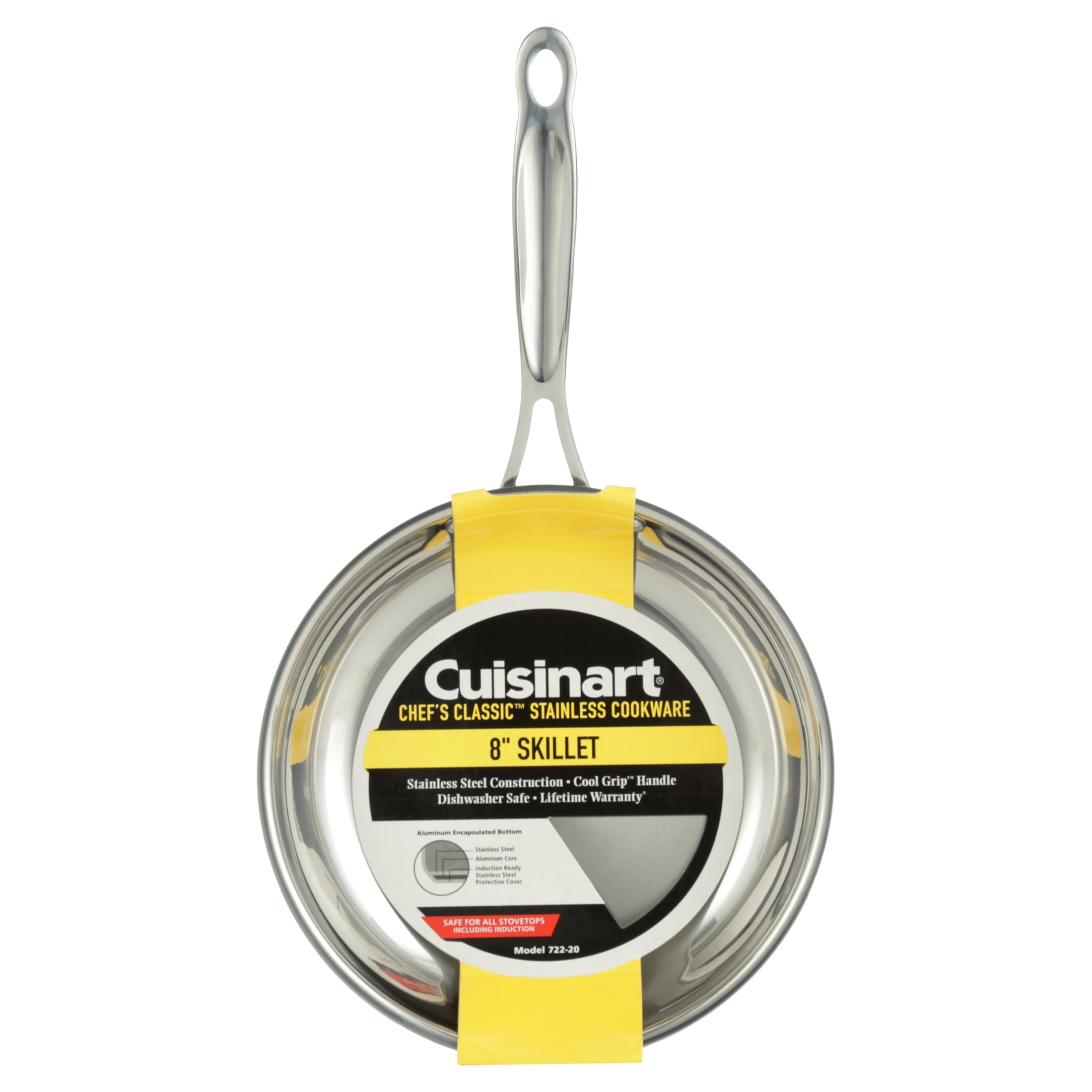 Cuisinart Chef's Classic Stainless Steel Skillet, Black