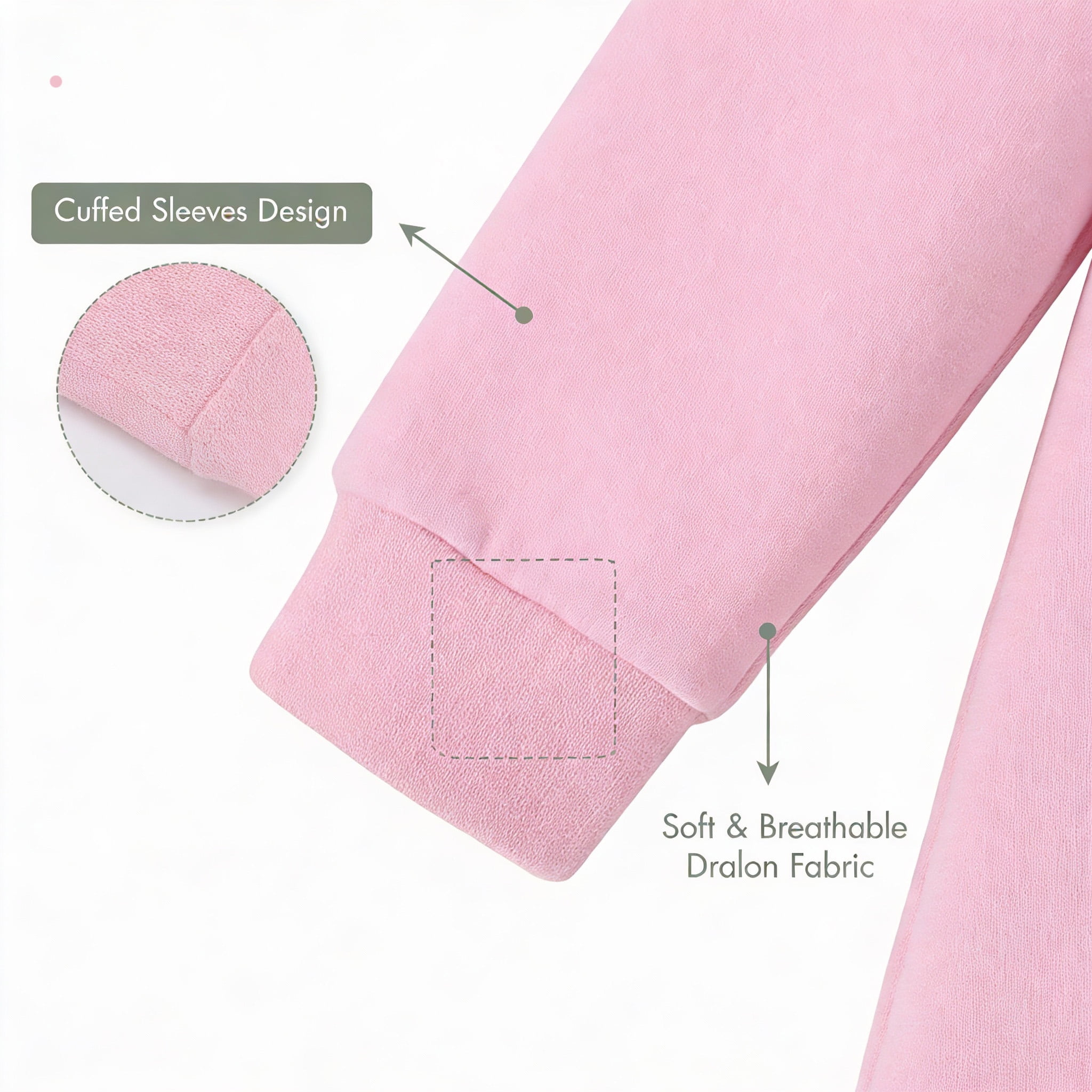 Baby Warm Sleeping Bag - Pink, 100% Polyester Fiber, Double Zipper Design, 3 Sizes (0-6M)