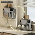 thumbnail image 5 of Universal Knife Holder and Kitchen Utensil Holder, Space Saver Knives Organizer, Stainless Steel, Modern Fashion Kitchen Home, Black, 5 of 6