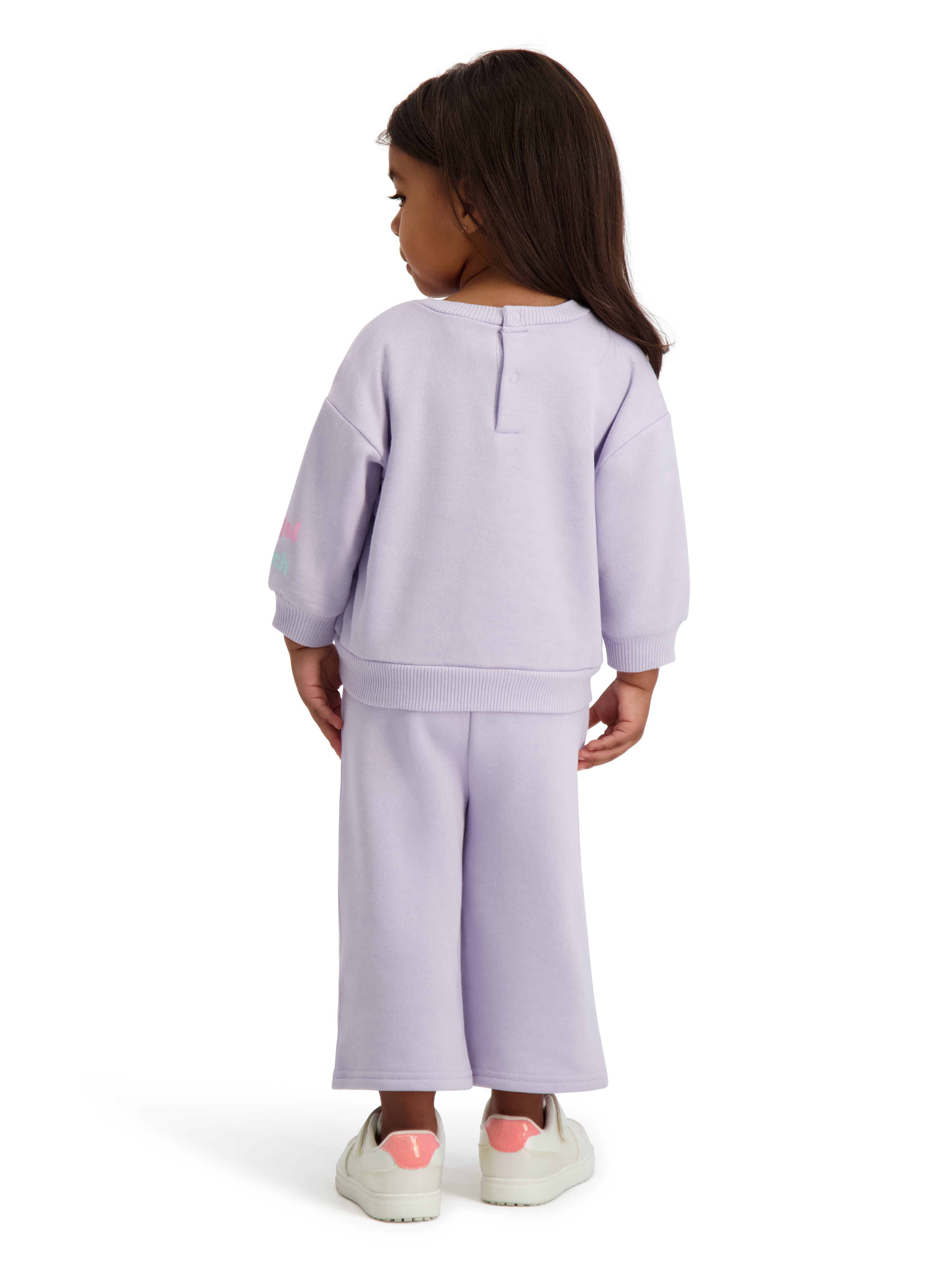 Stitch & Angel Baby Girl 2 Piece Embroidered Sweat Set, Sizes 0-24 Months