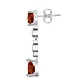 thumbnail image 3 of 0.1 Carat 7x5/8x6MM Pear Garnet and Diamond Dangle Earrings In 10k White Gold, 3 of 6