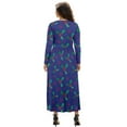 thumbnail image 2 of FKELYI Christmas Holly Fruit Print Womens Long Sleeve Maxi Dress Soft V-neck Casual Dress with Pocket Fall Flowy Dresses for Spring Winter, L, 2 of 6