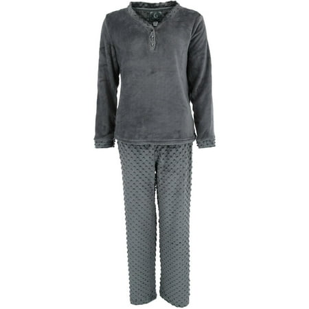 PJ Couture Textured Long Sleeve Tee and Pant Pajama Set (Women's)
