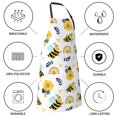 thumbnail image 5 of Xecao Bees And Rainbows Print Kitchen Cooking Aprons, Waterproof Adjustable Bib Aprons with 2 Pockets for Women Men Chef, 5 of 8
