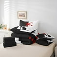 thumbnail image 4 of Black White Couple 7 Piece Comforter Set Twin,Kawaii Cats Bedding Set Teens Adult,Red Heart Pattern Duvet Insert,Cute Cartoon Cats Sheet Set,Romantic Valentine Day Bed in a Bag, 4 of 5