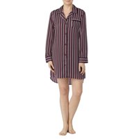 Secret Treasures Women's and Women's Plus Modern Satin Notch Collar Sleep Shirt