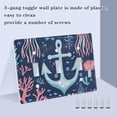 thumbnail image 3 of Yayeee Toggle Light Switch Wall Plate 3-Gang 6.37"x4.48" Decorative Outlet Cover, Light Blue Anchor, 3 of 7