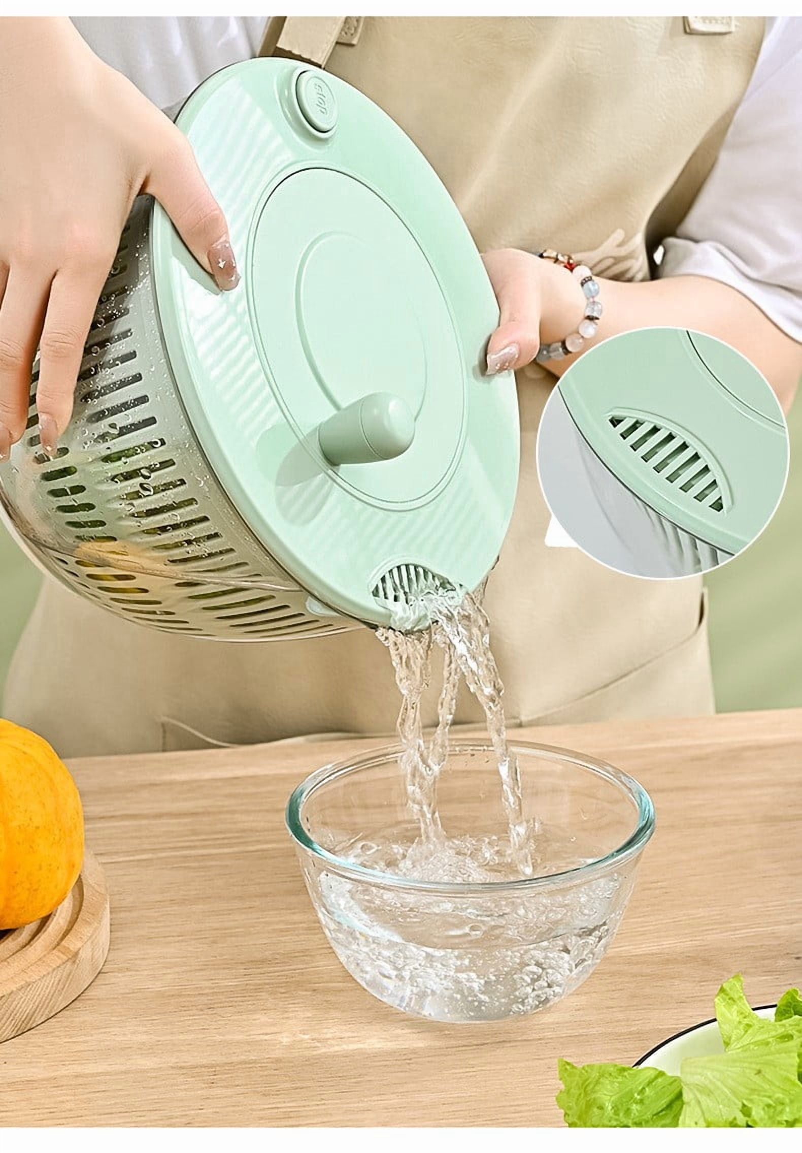 MMJ Kitchen Appliances Salad Spinner 6 in 1 Manual Vegetable Chopper and Juicer with Interchangeable Blades for Food Prep